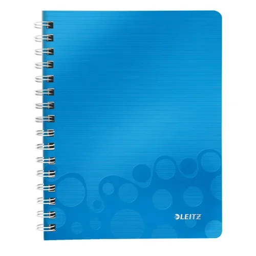 LEITZ Spiralbuch WOW PP A5 46390036 blau 80 Blatt