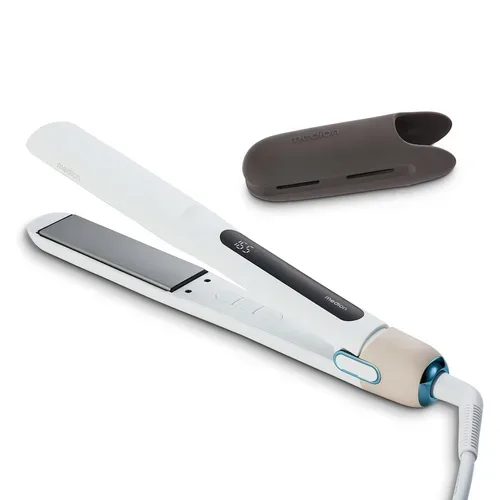 MEDION LIFE HS1 Glätteisen weiß, flexible Keramik-/Turmalin Heizplatten mit Temperatursensor, Display mit Temperaturanzeige, 5 regelbare Hitzestufen (165° - 210°)