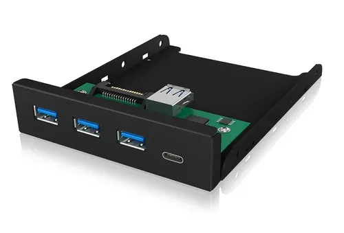 IB-HUB1418-i3, 4 Port USB 3.0 Frontpanel für 3,5 Einbauschacht, 3x USB Type A und 1x USB Type-C? Anschluss
