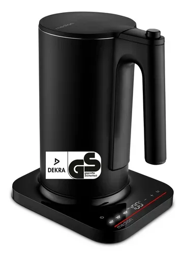 MEDION LIFE Digitaler Wasserkocher MD12106 schwarz, 2.200 Watt Leistung, 1,5 Liter Kapazität, LED-Display, LED-leuchtbalken, automatische Programme, Kindersicherung