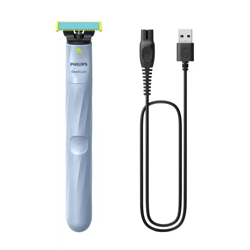 Philips Bodycare OneBlade 1st Shave QP1324/20 Nassrasierer Himmelblau