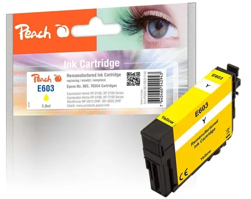 Peach E603 Y Druckerpatrone ye ersetzt Epson No. 603Y, C13T03U44010 für z.B. Epson Expression Home XP -2100, Epson Expression Home XP -2105