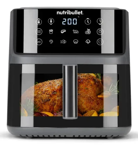 NUTRiBULLET NBA0811DG Heißluft-Fritteuse 8 l Timerfunktion, BPA-frei Dunkelgrau