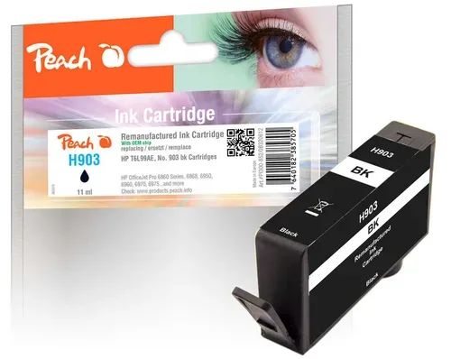 Peach HP 903 bk Druckerpatrone bk ersetzt HP No. 903 bk, T6L99AE für z.B. HP OfficeJet Pro 6970, HP OfficeJet Pro 6860, HP OfficeJet Pro 6868