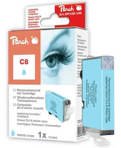 Peach C8 PC Druckerpatrone cyph ersetzt Canon CLI-8PC, 0624B001, 0624B024 für z.B. Canon Pixma IP 6600, Canon Pixma IP 6600 D, Canon Pixma IP 6700 D