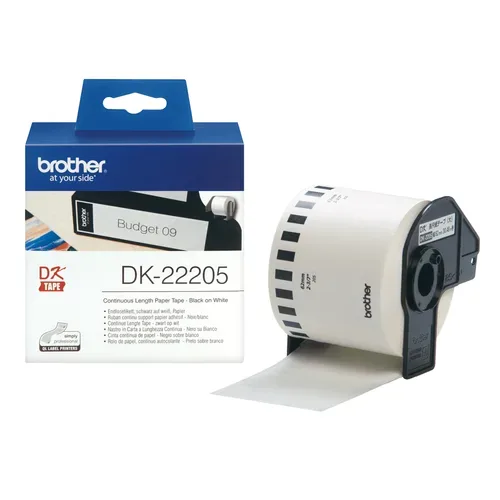 PTOUCH Endlos-Etiketten 62mmx30.48m DK-22205 QL-500/550 Papier Rolle