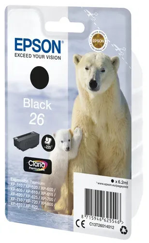 EPSON Tintenpatrone schwarz T260140 XP 700/800 220 Seiten