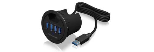 ICY BOX In-Desk USB Hub 60 mm black IB-HUB1403 4x USB 3.0 Typ A