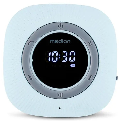 MEDION LIFE S66884 Duschradio blau, LED-Display, UKW-Radio, IPX6 Schutz, Bluetooth® 5.0, 30 W Ausgangsleistung (3 W RMS)