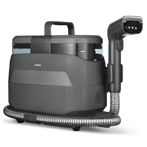 MEDION X10 UC Polster- und Teppichreiniger (MD100123), 3 Reinigungsmodi, 12 kPa Saugkraft, 1250 ml Frischwassertank, 950 ml Schmutzwassertank, IPX4, mit Tragegriff und Rollen