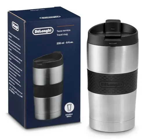 De'Longhi Delonghi Doppelwandiger Reisebecher aus Edelstahl, 235 ml DLSC074