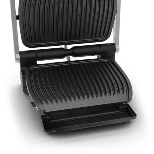 Tefal GC707D Elektro Kontaktgrill Edelstahl, Schwarz