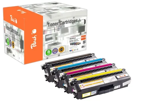 Peach B910 4 Toner (bk, c/m/y) ersetzt Brother TN-910 für z.B. Brother HLL 9310 CDW, Brother MFCL 9570 CDW, Brother HLL 9310 CDWT