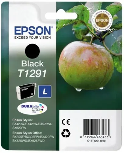 Epson E129 Druckerpatronen XL bk - Epson T1291 bk, C13T12914011 für z.B. Epson Stylus SX 525 WD, Epson Stylus SX 230, Epson Stylus SX 235 W