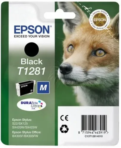 Epson E128 Druckerpatronen bk - Epson T1281 bk, C13T12814011 für z.B. Epson Stylus SX 230, Epson Stylus SX 235 W, Epson Stylus Office BX 305 F