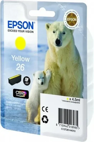 Epson E26y Druckerpatronen ye - Epson No. 26 y, C13T26144010 für z.B. Epson Expression Premium XP -510, Epson Expression Premium XP -520