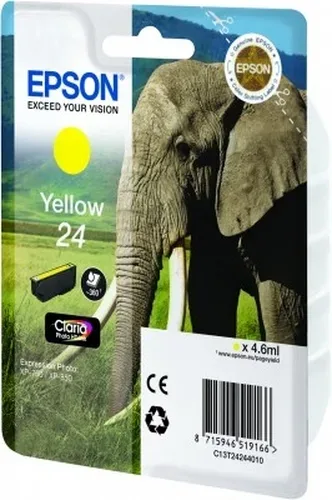 Epson E24y Druckerpatronen ye - Epson No. 24 y, C13T24244010 für z.B. Epson Expression Photo XP -55, Epson Expression Photo XP -750