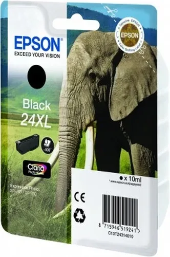 Epson E24XLbk Druckerpatronen XL bk - Epson No. 24XL bk, C13T24314010 für z.B. Epson Expression Photo XP -55, Epson Expression Photo XP -750