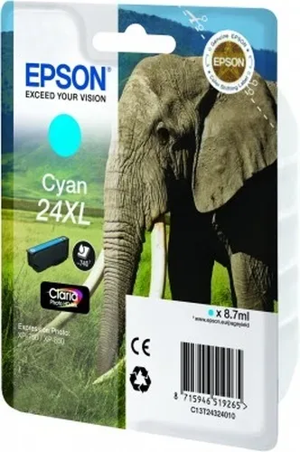 Epson E24XLc Druckerpatronen XL cy - Epson No. 24XL c, C13T24324010 für z.B. Epson Expression Photo XP -55, Epson Expression Photo XP -750