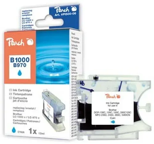 Peach B970 C XL-Druckerpatrone cy ersetzt Brother LC-970C, LC-1000C für z.B. Brother DCP -130 C, Brother DCP -135 C, Brother DCP -150 C