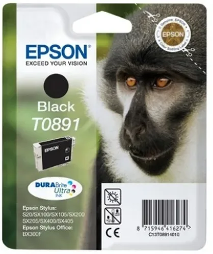 Epson E891bk Druckerpatronen bk - Epson T0891 bk, C13T08914011 für z.B. Epson Stylus SX 210, Epson Stylus Office BX 300 F, Epson Stylus S 20