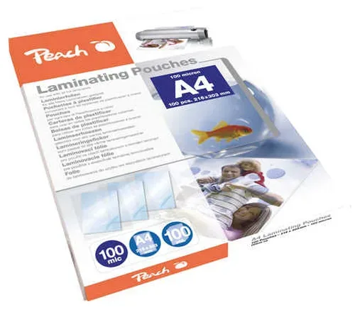 Peach 100 x A4 Laminierfolien, 100 mic, glänzend