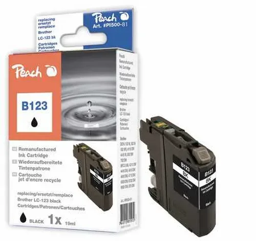 Peach B123 BK Druckerpatrone XL bk ersetzt Brother LC-123BK für z.B. Brother MFCJ 6720 DW, Brother MFCJ 6520 DW, Brother MFCJ 4410 DW