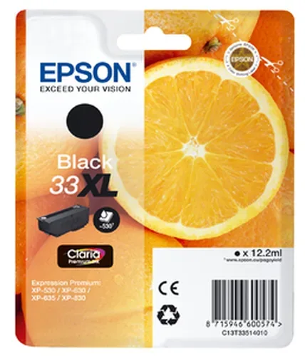 Epson E33 Druckerpatronen XL bk - Epson T3351, No. 33XL bk, C13T33514010 für z.B. Epson Expression Premium XP -530, Epson Expression Premium XP -630