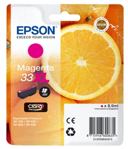 Epson E33 Druckerpatronen XL ma - Epson T3363, No. 33XL m, C13T33634010 für z.B. Epson Expression Premium XP -530, Epson Expression Premium XP -630