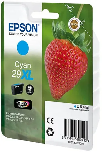 Epson E29 Druckerpatronen XL cy - Epson T2992, No. 29XL c, C13T29924020 für z.B. Epson Expression Home XP -235, Epson Expression Home XP -330