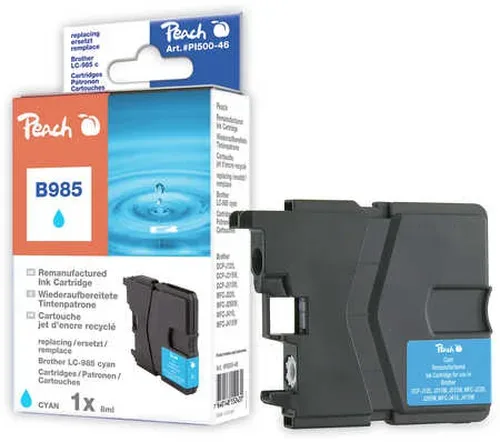 Peach B985 c Druckerpatrone cy ersetzt Brother LC-985c für z.B. Brother DCPJ 125, Brother DCPJ 140 W, Brother DCPJ 315 W, Brother DCPJ 515 W