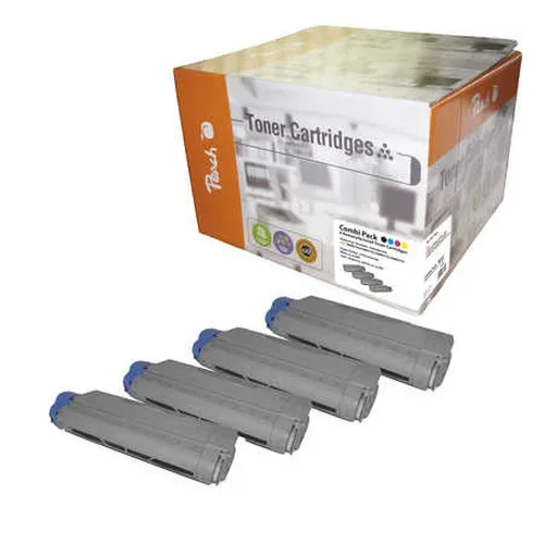 Peach O4386/87/36/85 4 Toner (bk, c/m/y) ersetzt OKI 43865721-24 für z.B. OKI C 5850, OKI C 5850 DN, OKI C 5850 N, OKI C 5950, OKI C 5950 CDTN