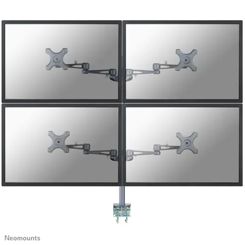 Neomounts Monitor-Tischhalterung FPMA-D935D4 4 Display(s) 25,4 cm (10) - 68,6 cm (27) Silber Neigbar, Schwenkbar,