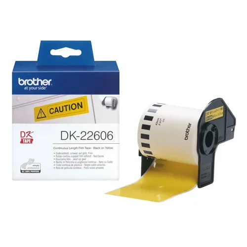 PTOUCH Endlos-Etiketten 62mmx15.24m DK-22606 QL-500/550 Film gelb Rolle