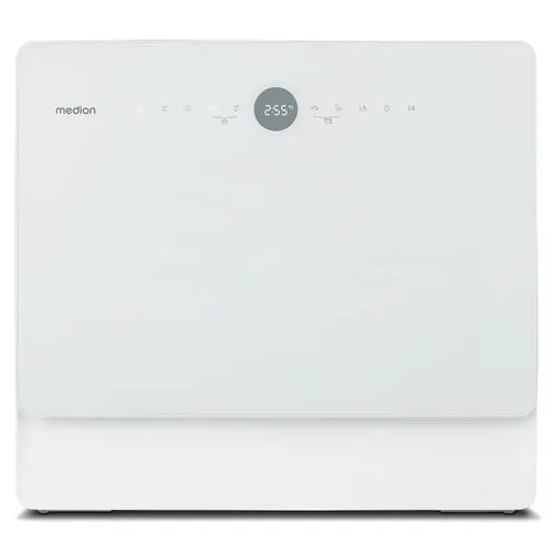 MEDION LIFE Tischgeschirrspüler DWT50 (MD 37775), 7 Reinigungsprogramme, Wasseranschluss, für 5 Gedecke, EasyFit Design, Touch-Bedienfeld, LED-Display