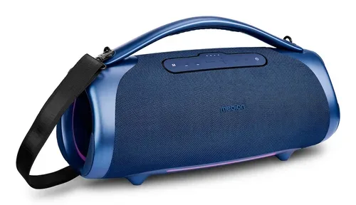 MEDION LIFE P61768 Tragbarer Bluetooth® Lautsprecher XL blau, Dual Illuminated & Lightstrip (RGB-Lichteffekte), Bluetooth® 5.3, integrierter Akku mit bis zu 30 Stunden Laufzeit, robustes & mobiles Design, 2 x 25 W + 50 W RMS