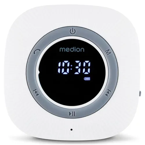 MEDION LIFE S66884 Duschradio, LED-Display, UKW-Radio, IPX6 Schutz, Bluetooth® 5.0, 30 W Ausgangsleistung (3 W RMS)