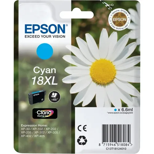 Epson E18XLc Druckerpatronen XL cy - Epson No. 18XL c, C13T18124010 für z.B. Epson Expression Home XP -100, Epson Expression Home XP -102