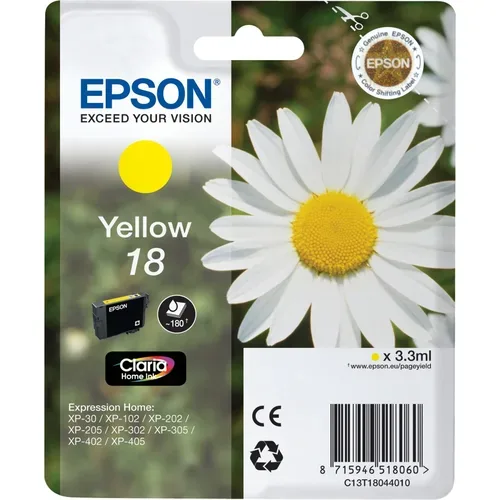 Epson E18y Druckerpatronen ye - Epson No. 18 y, C13T18044010 für z.B. Epson Expression Home XP -100, Epson Expression Home XP -102