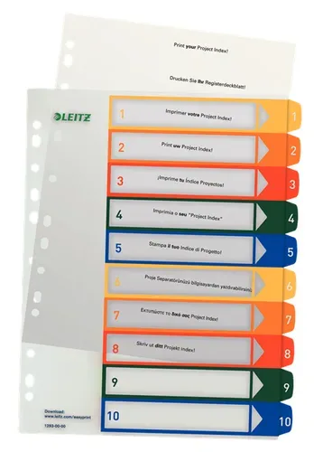LEITZ Register PC-beschriftbar A4 12930000 1-10 mehrfarbig