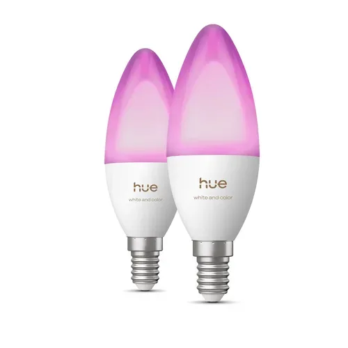 Leuchtmittel Philips Hue Kunststoff E14 4 W - Farbe: Weiss - LED - Lichtfarbe: Warmweiss - Kaltes Tagesweiss - Leuchtmittel- LED Leuchtmittel