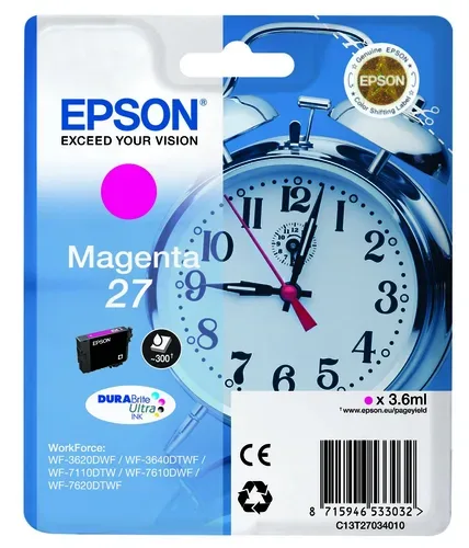Epson E27 Druckerpatronen ma - Epson T2703, No. 27 m, C13T27034010 für z.B. Epson WorkForce WF -3600, Epson WorkForce WF -3620 DWF