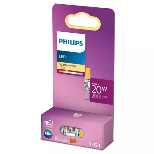 Leuchtmittel Philips Glas G4 1.7 W - Farbe: klar - LED - Lichtfarbe: Extra warmweiss - Leuchtmittel- LED Leuchtmittel