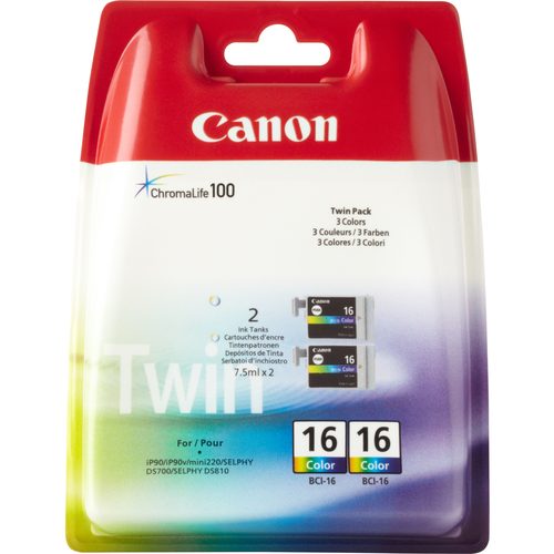 Canon Tintenpatrone BCI-16 C Original Cyan, Magenta, Gelb 9818A002 Druckerpatrone