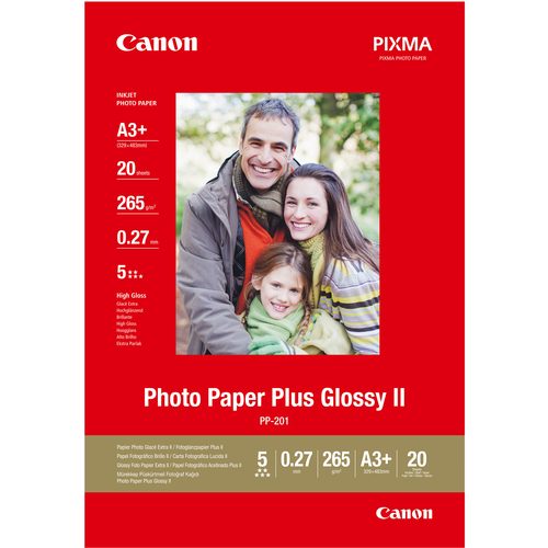 Canon Photo Paper Plus Glossy II PP-201 2311B021 Fotopapier DIN A3+ 265 g/m² 20 Blatt Glänzend