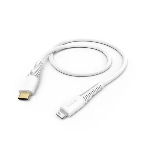 hama 00201603 Ladekabel, USB-C - Lightning, 1,5 m, Weiß