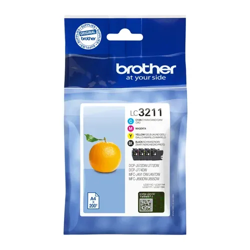 BROTHER Valuepack Tinte CMYBK LC-3211VAL DCP-J774DWW 200 Seiten