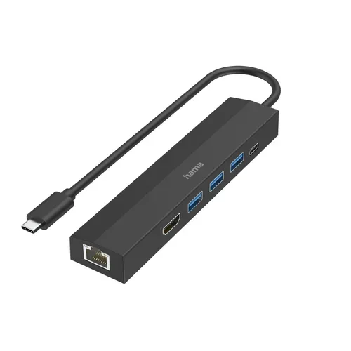 hama 00200144 USB-C-Hub, Multiport, 6 Ports, 3x USB-A, USB-C, HDMI?, LAN/Ethernet