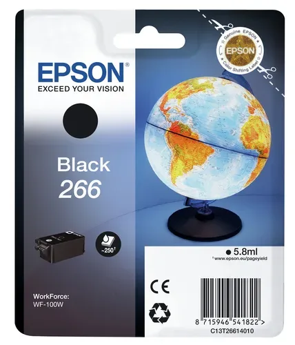 Epson E266BK Druckerpatronen bk - Epson No. 266BK, C13T26614010 für z.B. Epson WorkForce WF -100 W, Epson WorkForce WF -110 W