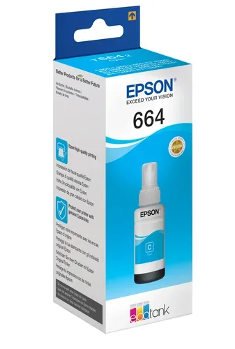 Epson E664C Druckerpatronen c - Epson No. 664C, C13T664240 für z.B. Epson L 355, Epson EcoTank ET -14000, Epson EcoTank ET -2500, Epson L 100